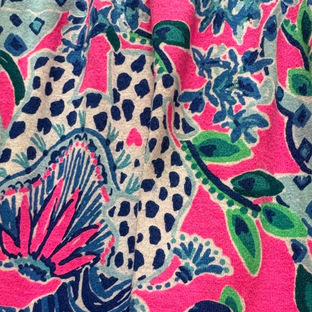 Lilly Pulitzer Jodee Dress Plumeria Pink Untamed with Hearts Pink and Blue - Picture 6 of 9